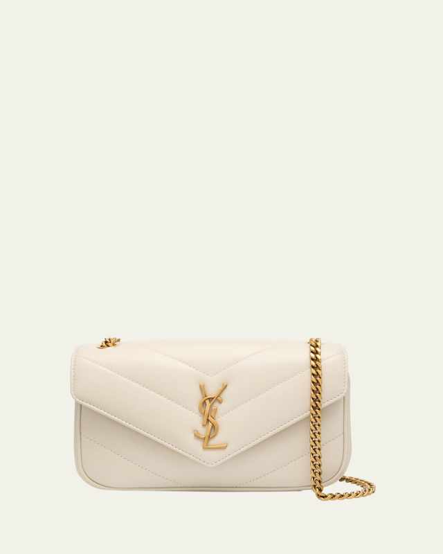 Loulou Mini YSL Chain Crossbody Bag in Quilted Leather